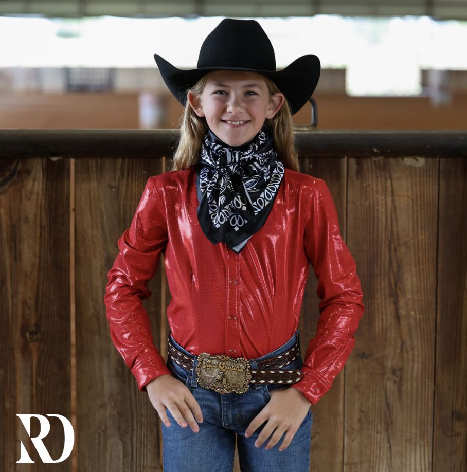 *YOUTH* RED SPARKLE PERFORMANCE SHIRT