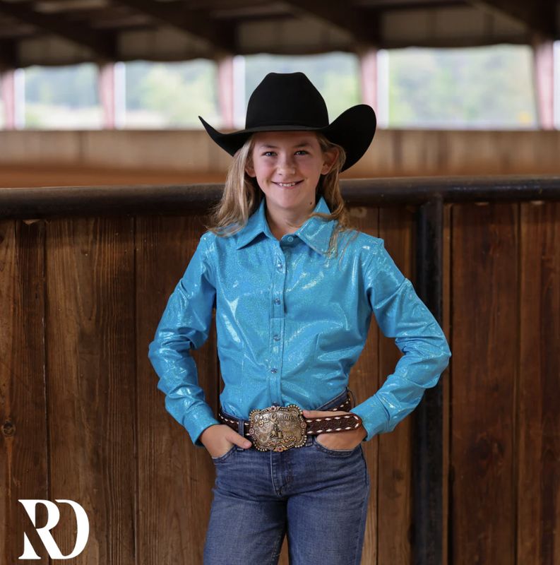 *YOUTH* TURQUOISE SPARKLE PERFORMANCE SHIRT