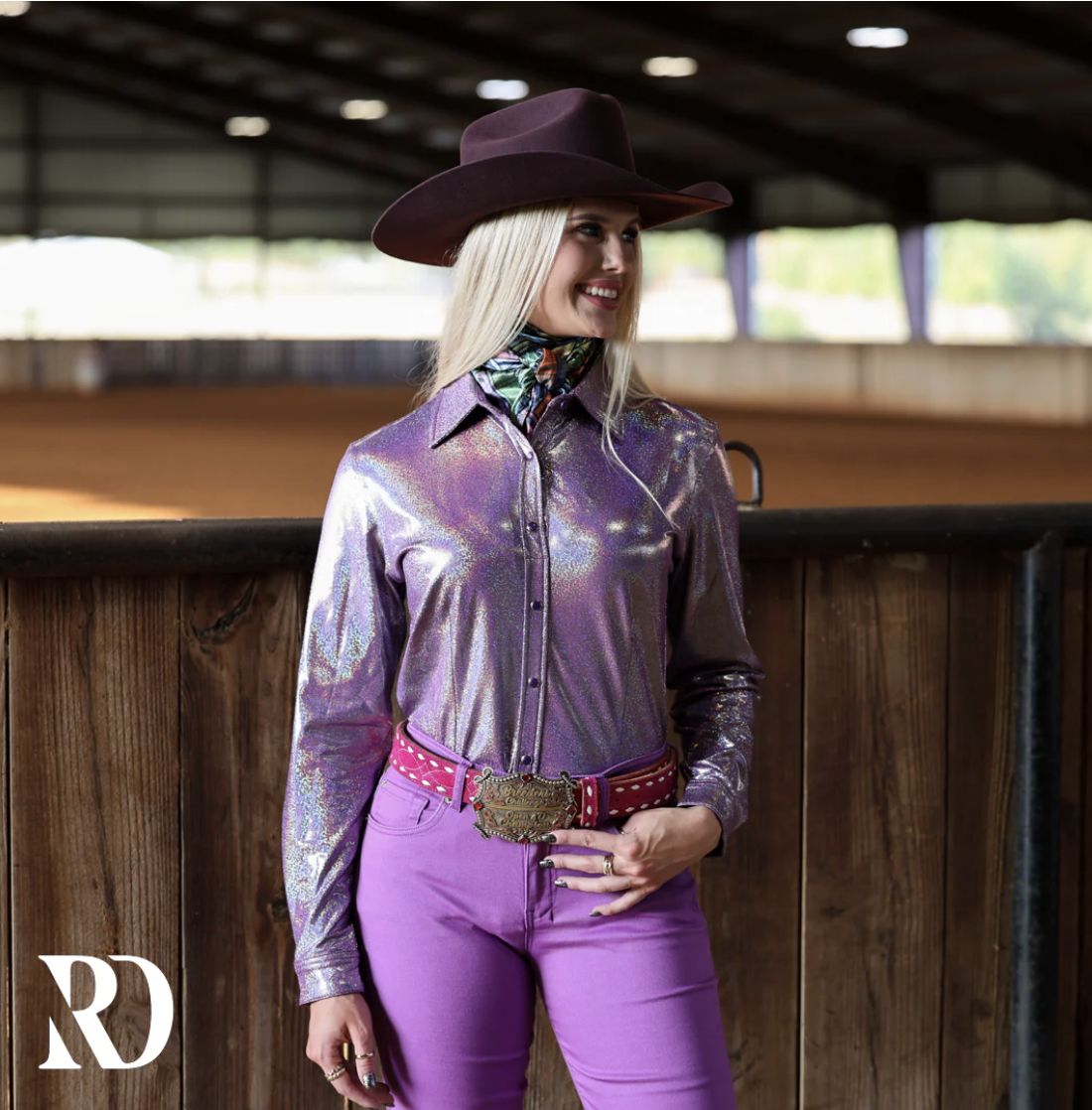 LAVENDER SPARKLE PERFORMANCE RODEO SHIRT