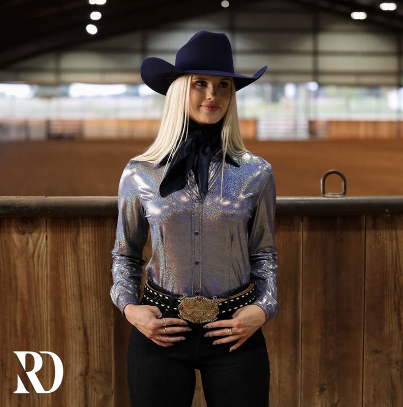 PERIWINKLE SPARKLE PERFORMANCE RODEO SHIRT