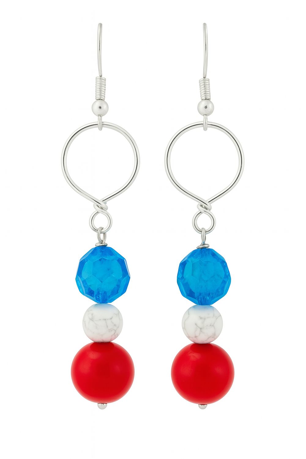 Mandelbrot Patriot Earrings