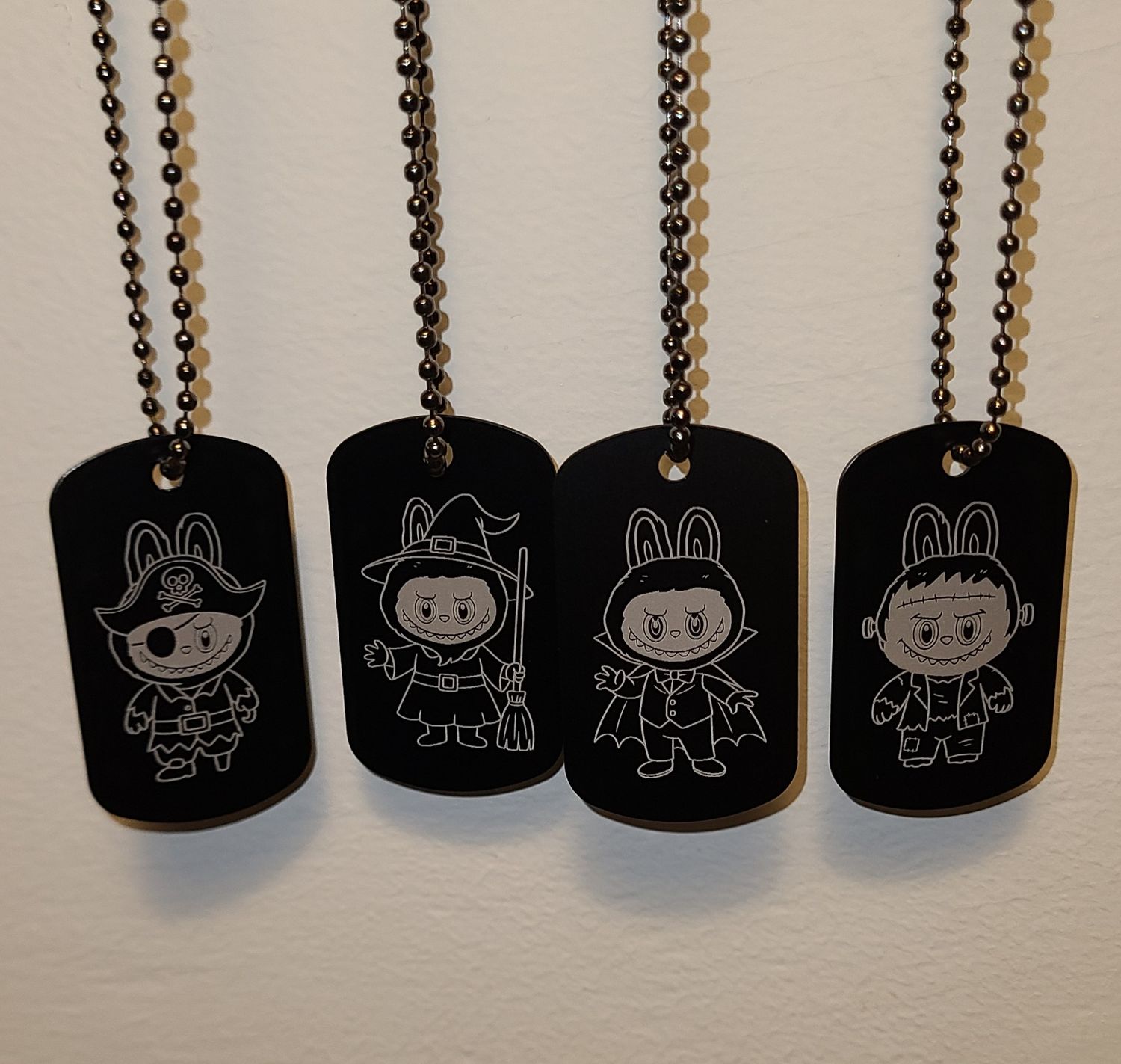 Labubu Halloween Dog Tags with Chain