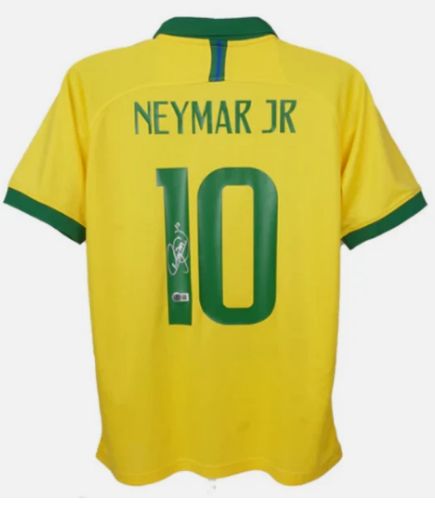 Neymar Jr. Trikot Nr. 11 der brasilianischen Nationalmannschaft, signiert von Beckett  Authentisches brasilianisches Nationaltrikot, signiert von Neymar Jr. Nr. 11  Authentifizierung: Beckett-Hologramm  Lieferzeit: 10–20 Tage. Nach Ihrer Bestellung e