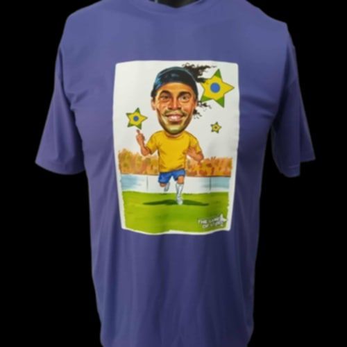 T Shirt Ronaldinho Brazil Brasil Brasile Caricatura RONALDINHO Leggend Icon Stampa Printed Sublimation T Shirt
