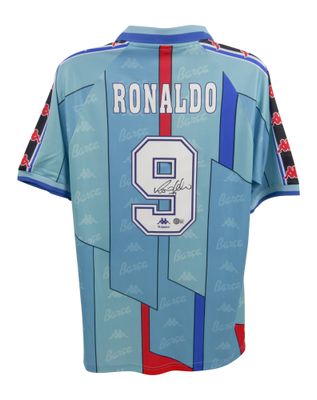 Maglia Ronaldo 9 Fenomeno Barcellona Autografata Maglia 1996 1997 Autografata Barcellona 96 97 Fenomeno Ronaldo Da Lima Barcellona 96-97 Maglia Barcellona Autografata Autografata  Replica Maglia Barcellona Autografata Autografata RONALDO FENOMENO O F