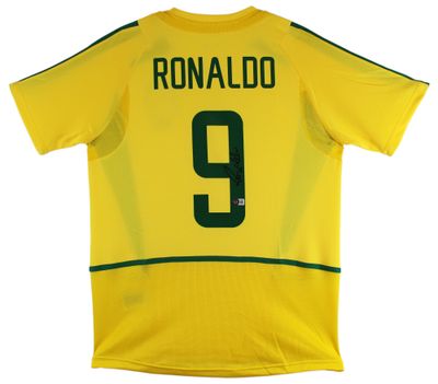 Jersey  Ronaldo 9 Fenomeno Brazil  Autograph Jersey World Cup 2002  Autographed Signed Brazil 2002  Phenomen Ronaldo Da Lima Brasil 2002 Jersey Autographed Autograph