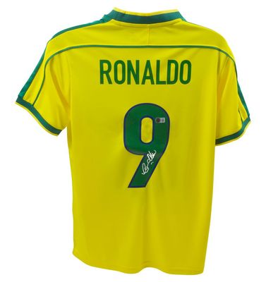 Jersey  Ronaldo 9 Fenomeno Brazil  Autograph Jersey World Cup 1998  Autographed Signed Brazil 98  Phenomen Ronaldo Da Lima Brasil 1998 Jersey Autographed Autograph