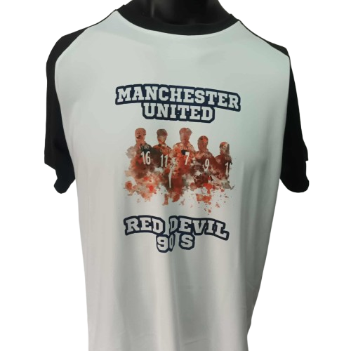 T Shirt  Manchester United  Leggend Icon Stampa Printed Sublimation T Shirt MAN UTD Red Delvils 1990
