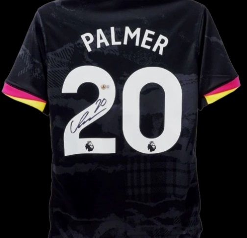 Originales Chelsea-Trikot von Cole Palmer (Saison 2024/25), signiert von Beckett. Echtheitszertifikat: Beckett-Hologramm.  Lieferzeit: 10–20 Tage.
