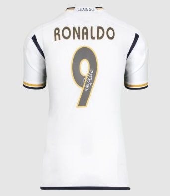 Jersey Real Ronaldo 9 Fenomeno Real Madrid Signed Autograph Fenomeno Ronaldo Autographed Jersey 2023 2024 Autographed ICONS