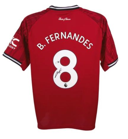Jersey Bruno Fernandes 8  Man Utd 25/26 Fernandes Bruno  Back Signed Manchester United 2025 2026 Home Shirt Fernandes Man Utd