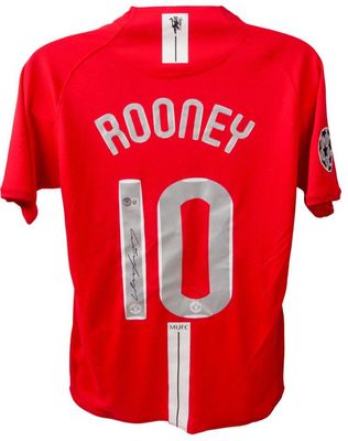 Camiseta de Wayne Rooney número 10 del Manchester United, campeones de la final de 2008. Firmada por Wayne Rooney. Camiseta firmada por Wayne Rooney. Campeones de la final de 2008 contra el Chelsea.  Réplica de la camiseta del Manchester United firma