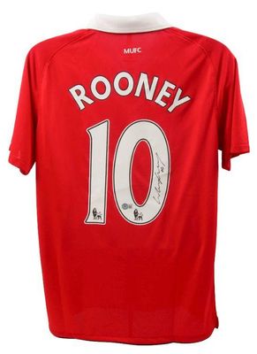 Camisola Wayne Rooney 10 Manchester United 2010/2011 Autografada Camisola Assinada 2010/2011 Man Utd Manchester United Wayne Rooney Autografada  Réplica da Camisola do MANCHESTER UNITED Assinada por WAYNE ROONEY  Autenticação: BECKETT  Prazo de entre