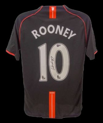 Maglia di Wayne Rooney numero 10 del Manchester United, stagione 2007/2008, autografata.  Replica della maglia del Manchester United di Wayne Rooney, autografata.  Autenticazione: BECKETT  Tempi di consegna effettivi: 10-20 giorni