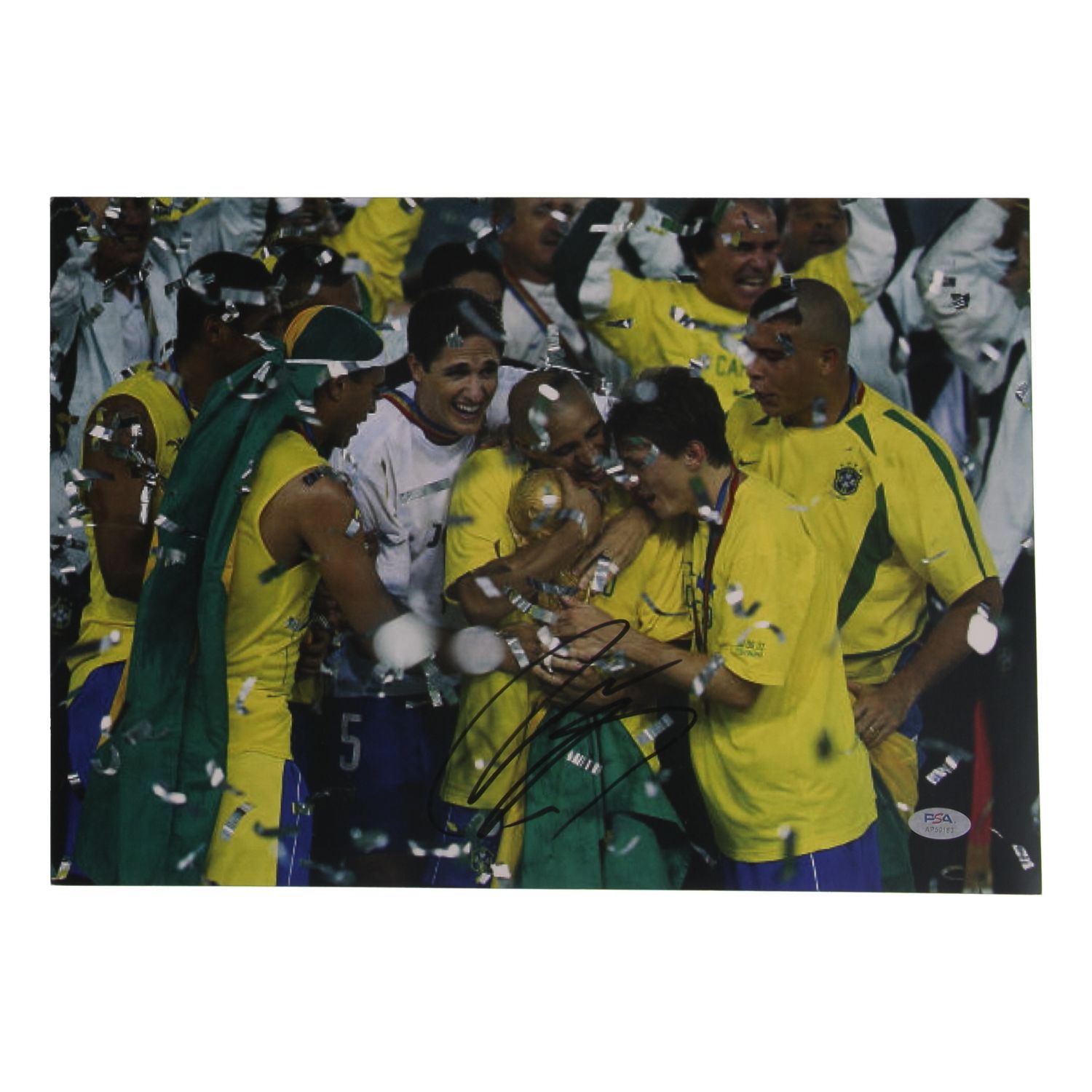 Roberto Carlos Brazil World Cup  Signed 11.25x16.25 Photo PSA  Brazil Roberto Carlos