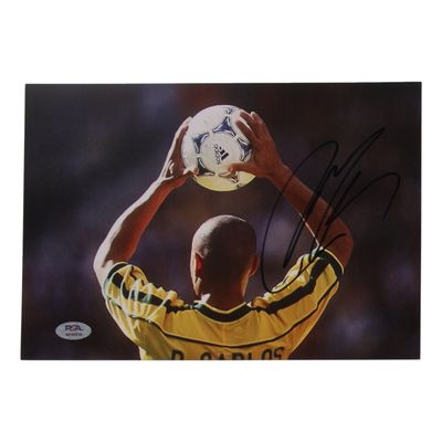 Roberto Carlos Brazil World Cup  Signed 8" x 11.5"  Photo PSA  Brazil Roberto Carlos