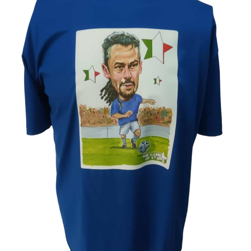 T Shirt Roberto Baggio Leggend Icon Caricatura Stampa Printed Sublimation T Shirt BAGGIO DIVIN CODINO Baggio Roberto Baggio