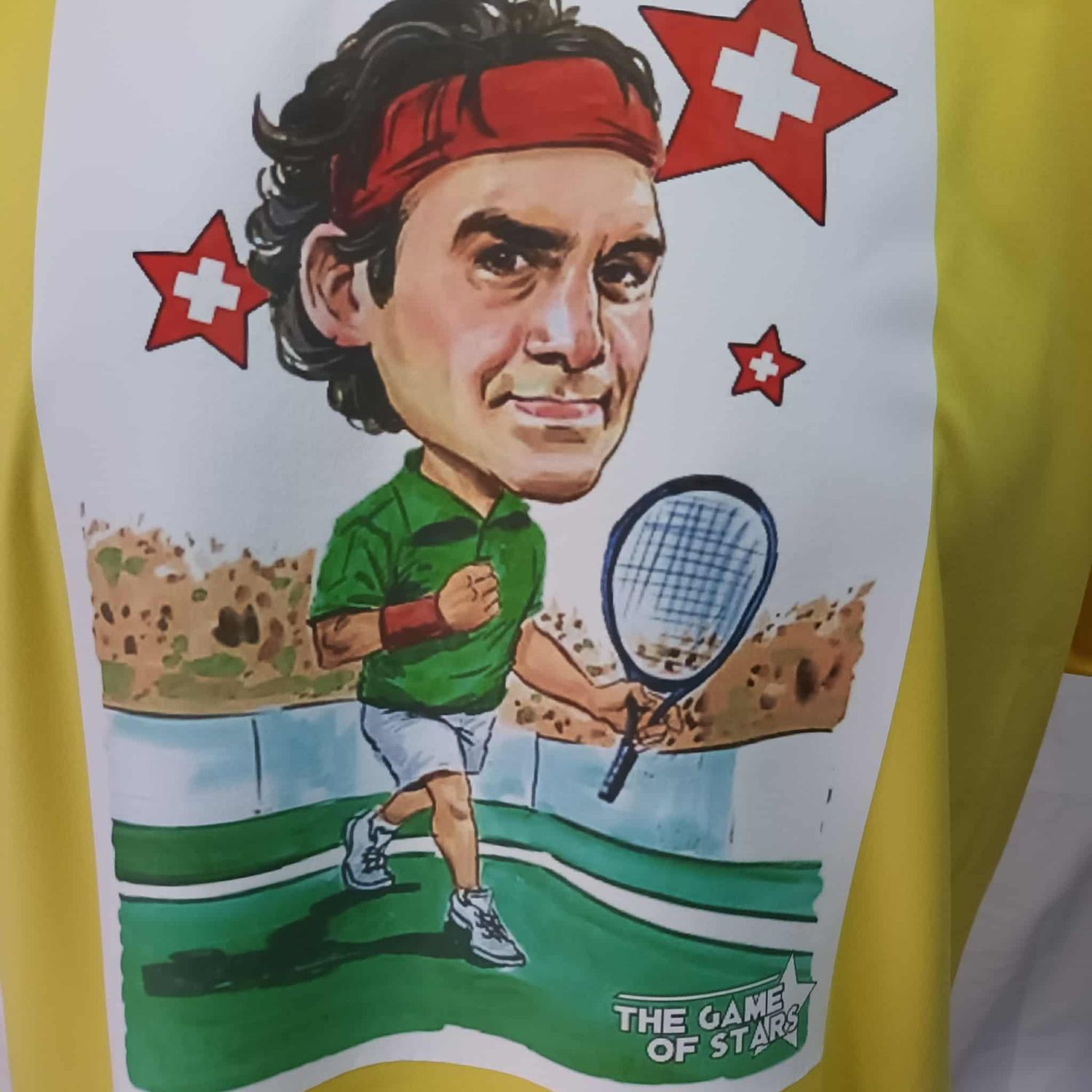 T Shirt Roger Federer Leggend Icon Caricatura Stampa Printed Sublimation T Shirt Roger Federer