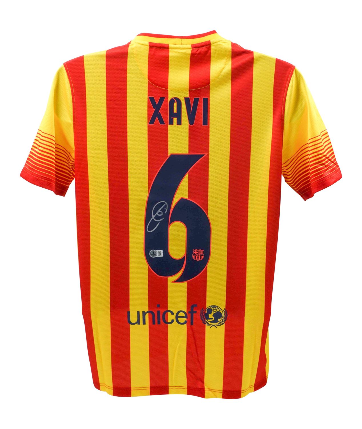 Jersey Xavi 6 Barcelona 2013 2014  Autograph Jersey Signed Autographed XAVI 6 Beckett Authentication Barcelona 13/14