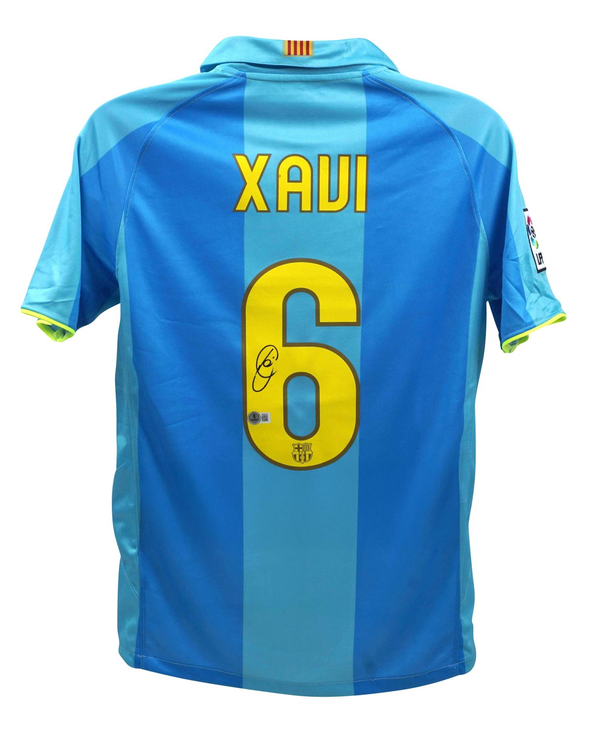 Jersey Xavi 6 Barcelona 2007 2008 Autograph Jersey Signed Autographed XAVI 6 Beckett Authentication Barcelona 07/08