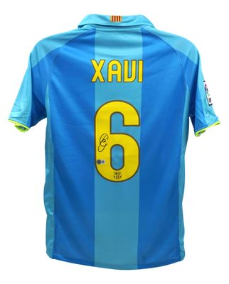 Maglia Xavi 6 Barcellona 2007/2008 Autografo firmato XAVI 6 Autenticazione Beckett Barcellona 07/08  Replica della maglia del Barcellona autografata XAVI 6 Barcellona 2007/2008  Autenticazione: Ologramma Beckett  Tempi di consegna effettivi: 10-20 gi