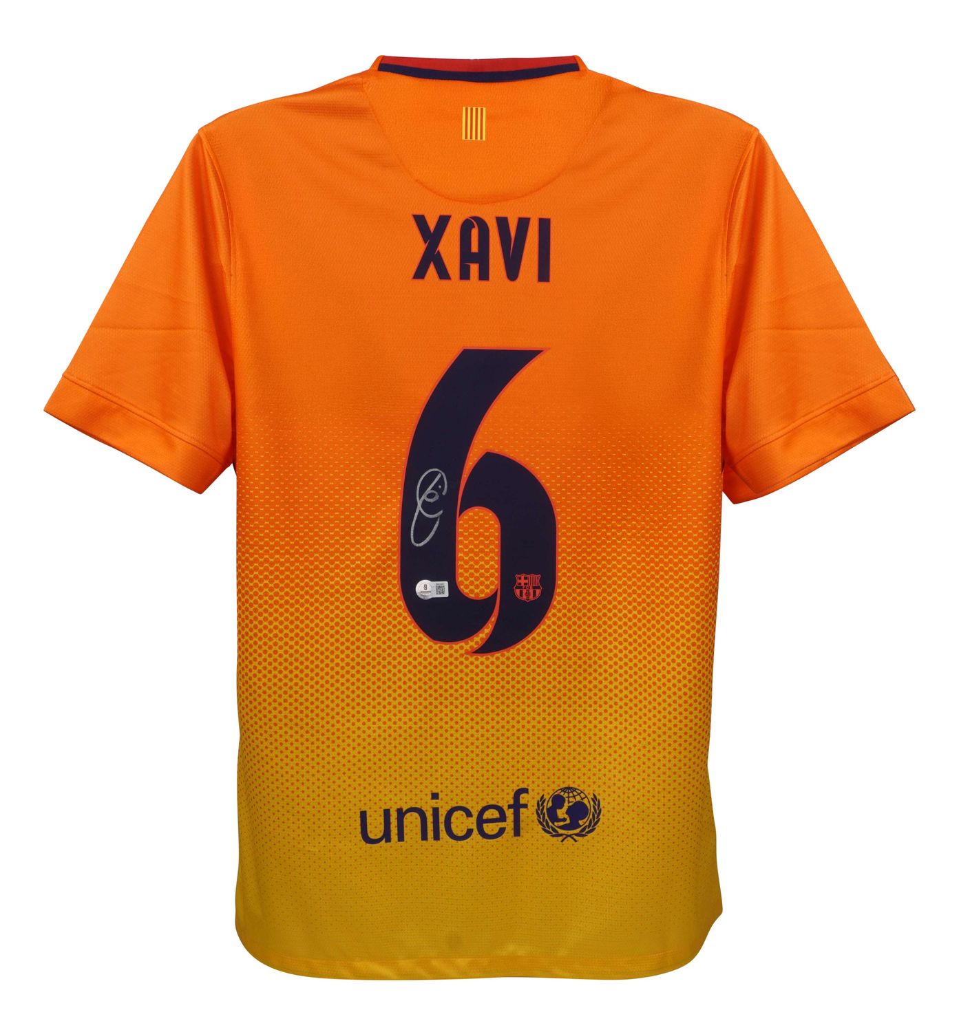 Jersey Xavi 6 Barcelona 2012 2013 Autograph Jersey Signed Autographed XAVI 6 Beckett Authentication Barcelona 12/13