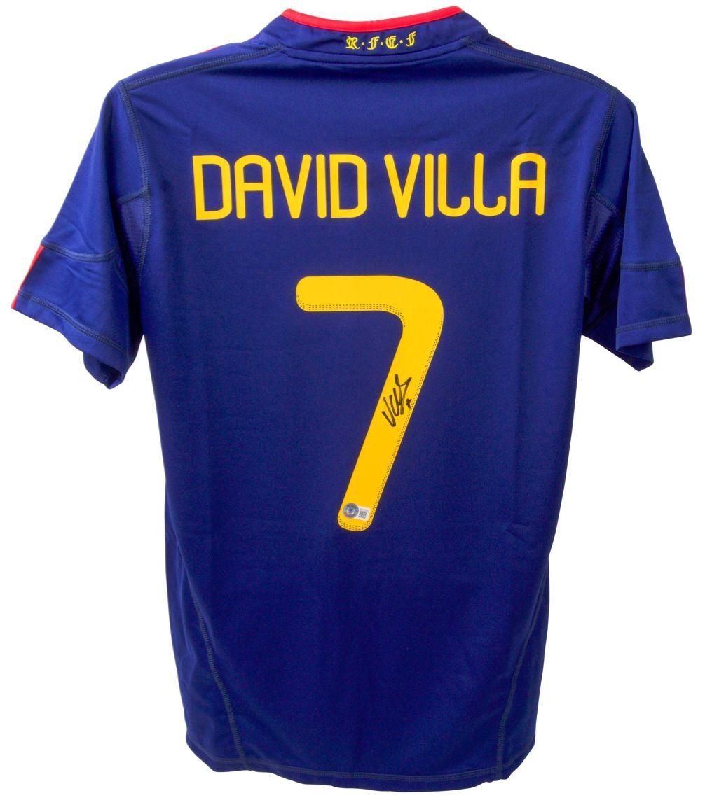 Jersey David Villa 7 Spain Final World Cup 2010 Autograph Jersey Signed Autographed DAVID VILLA 7 Beckett Authentication Spain  Final World Cup 2010