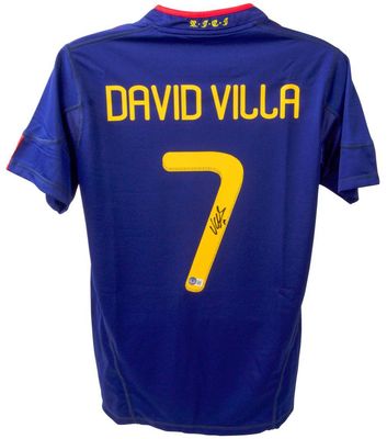 Jersey David Villa 7 Spain Final World Cup 2010 Autograph Jersey Signed Autographed DAVID VILLA 7 Beckett Authentication Spain  Final World Cup 2010