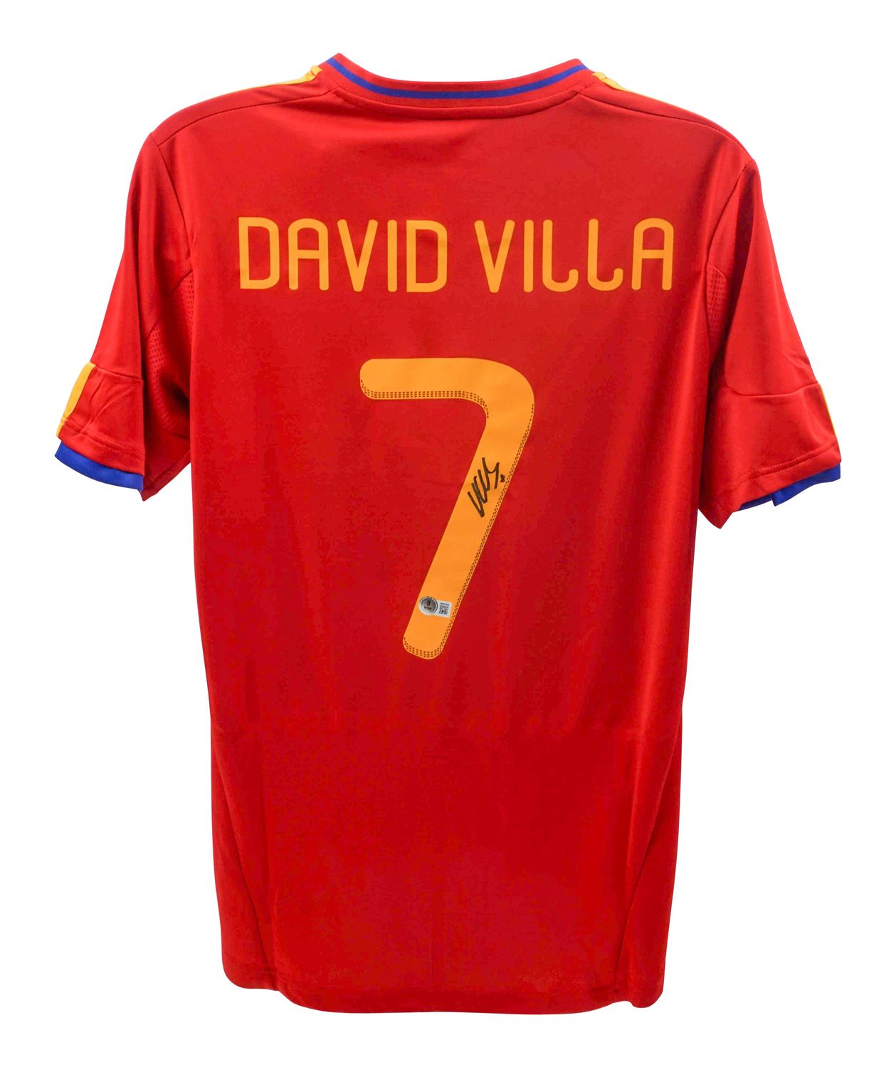 Jersey David Villa 7 Spain Final World Cup 2010 Autograph Jersey Signed Autographed DAVID VILLA 7 Beckett Authentication Spain  Final World Cup 2010