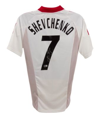 Maglia Shevchenko 7 Milan Final Champions Manchester 2003 vs Juventus Autografata Maglia Autografata ANDRIY SHEVCHENKO Beckett Autenticazione Milan Final Champions 2003 Maglia Shevchenko 7 Milan Final Champions Manchester 2003 vs Juventus Autografata