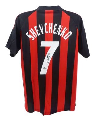 Camiseta Shevchenko 7 Milan 2002-2003 Autografiada por ANDRIY SHEVCHENKO Autenticación Beckett Temporada 02/03  Réplica de la camiseta del Milan autografiada por SHEVCHENKO 7 2002-2003  Autenticación: Holograma Beckett  Tiempo de entrega estimado: 10