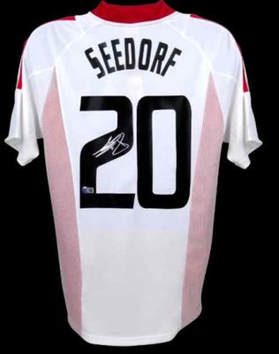 Signiertes Trikot von Clarence Seedorf #20, AC Mailand, Manchester 2003 gegen Juventus, authentisch, Champions-League-Finale 2003. Signiertes Trikot von Clarence Seedorf #20, AC Mailand, Manchester 2003 gegen Juventus, authentisch, Champions-League-F