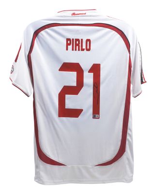 Trikot von Andrea Pirlo, 21. Mailänder Finale, Meisterschaft, Saison 2007, signiertes Pirlo-Trikot, 2007, Andrea Pirlo, AC Mailand, Trikot, Milan Pirlo, 21. Mailänder Champions-League-Saison 2007, Pirlo-Trikot, 21. Mailänder Finale, Meisterschaft, Sa
