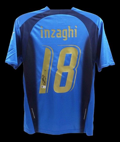 Jersey Filippo Inzaghi 18 Italy World Cup 2006 Season Pippo Autografata Jersey Signed 2006  Inzaghi Italy Jerse Italy 2006  Superpippo Italy World Cup Germany 2006 Season INZAGHI