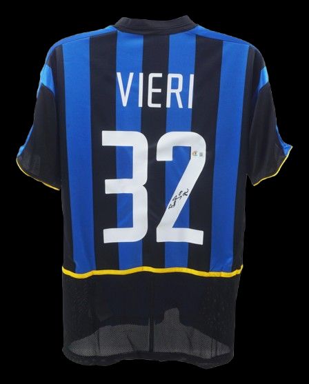 Christian Vieri 32 Inter Autographed Jersey Inter 2002 2003  Signed Autographed Jersey Inter Vieri  Christian 32 Signed Jersey Inter
