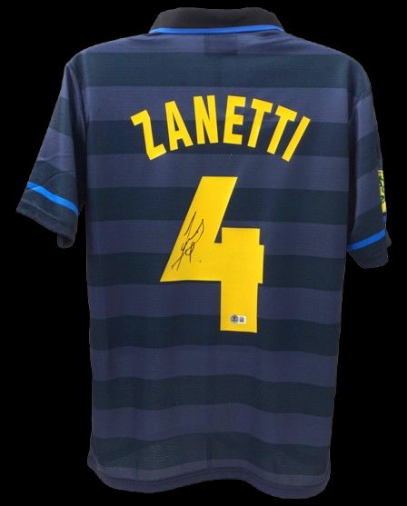 Javier Zanetti Inter Autographed Jersey 1998 UEFA Cup Final Signed Autographed Jersey Inter UEFA Cup 98 Zanetti Signed Jersey Inter ZANETTI