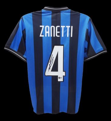 Javier Zanetti Inter Autographed Jersey Inter FInal Madrid 2010 vs Bayer Signed Autographed Jersey Inter Final Madrid 2010  Zanetti Signed Jersey Inter ZANETTI
