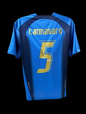 Jersey Fabio Cannavaro Italy World Cup 2006 Season CANNAVARO  Autografata Jersey Signed 2006  Fabio Cannavaro  Italy Jersey Italy 2006  Cannavaro World Cup Germany 2006 Season CANNAVARO