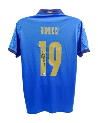 Camiseta de Leonardo Bonucci, Italia, Eurocopa 2020. Camiseta firmada por Bonucci. Camiseta firmada de la Copa Eurocopa 2020. Camiseta de Italia, Italia, Eurocopa 2020. Camiseta firmada por Bonucci. Réplica de la camiseta de Italia, firmada por Leona