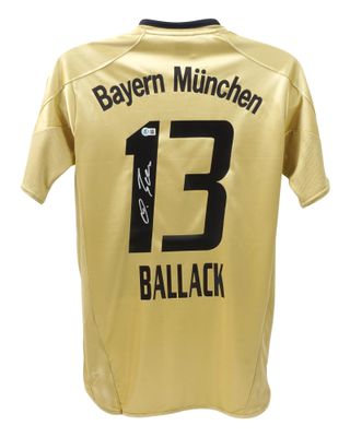 Michael Ballack Trikot Bayer München 2005/06 – Original-Replika-Trikot mit Autogramm von Michael Ballack (Saison 2005/06)  Echtheitszertifikat: Beckett Hologramm  Lieferzeit: 10–20 Tage