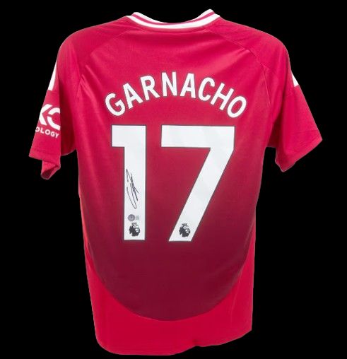 Jersey Garnacho 17  Manchester United 2024 2025 Sign Autograph Jersey Signed 24/25 Man Utd Manchester United  Garnacho 24-25 Autogrograph Autographed Man Utd
