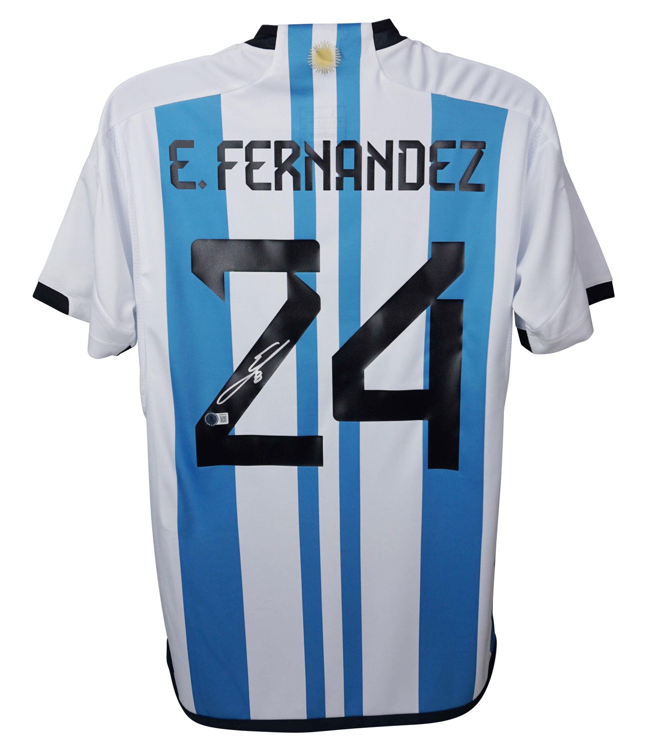 Enzo Fernandez Argentina 24  Autographed Jersey Argentina Celeste Signed Autographed Jersey Argentina Enzo Fernandez Signed Jersey Argentina FERNANDEZ