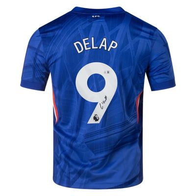 Camisola autografada do Chelsea Delap 9, época 25/26. Camisola autografada do Chelsea, assinada por Delap 9.  Camisola original do Chelsea autografada por Delap 9.  Autenticação: Holograma Beckett.  Prazo de entrega: 10 a 20 dias.