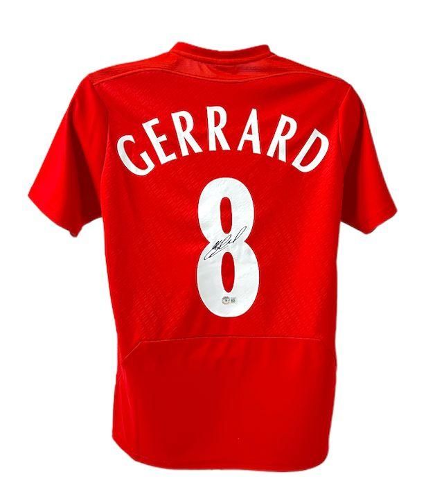 Steven Gerrard 8 Final Champions 2005 Instanbul  Liverpool  Jersey Signed GERRARD 8  Autographed Autograph Gerrard Jersey  Beckett Autograph Liverpool Final Champions 2005