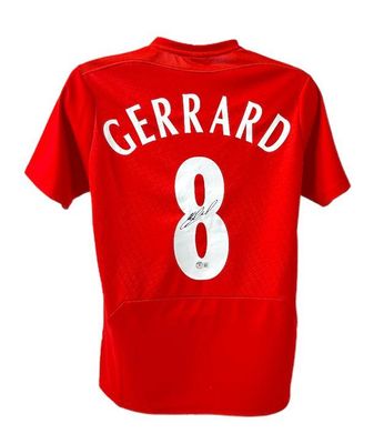 Steven Gerrard 8 Final Champions 2005 Instanbul  Liverpool  Jersey Signed GERRARD 8  Autographed Autograph Gerrard Jersey  Beckett Autograph Liverpool Final Champions 2005