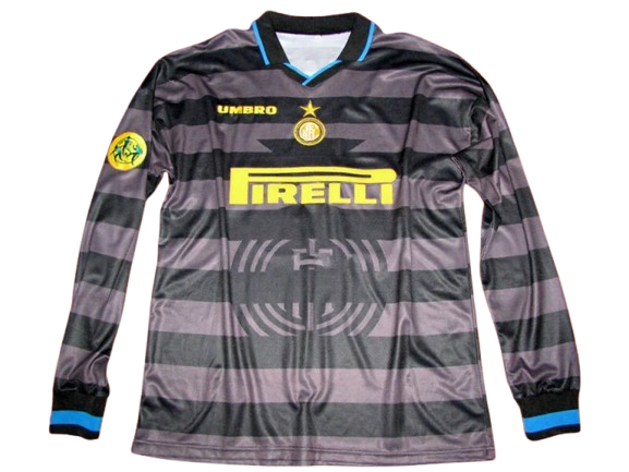 Inter Final Coppa Uefa 1998 Jersey Match Worn Replica Long Sleeves VERSION WORN ISSUE