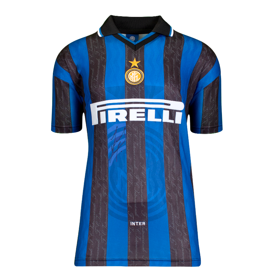 Inter Javier Zanetti Jersey 1997 1998  Autografata Inter Original  Autographed Signed Icons Autographed Zanetti Inter 97/98   Inter ICONS