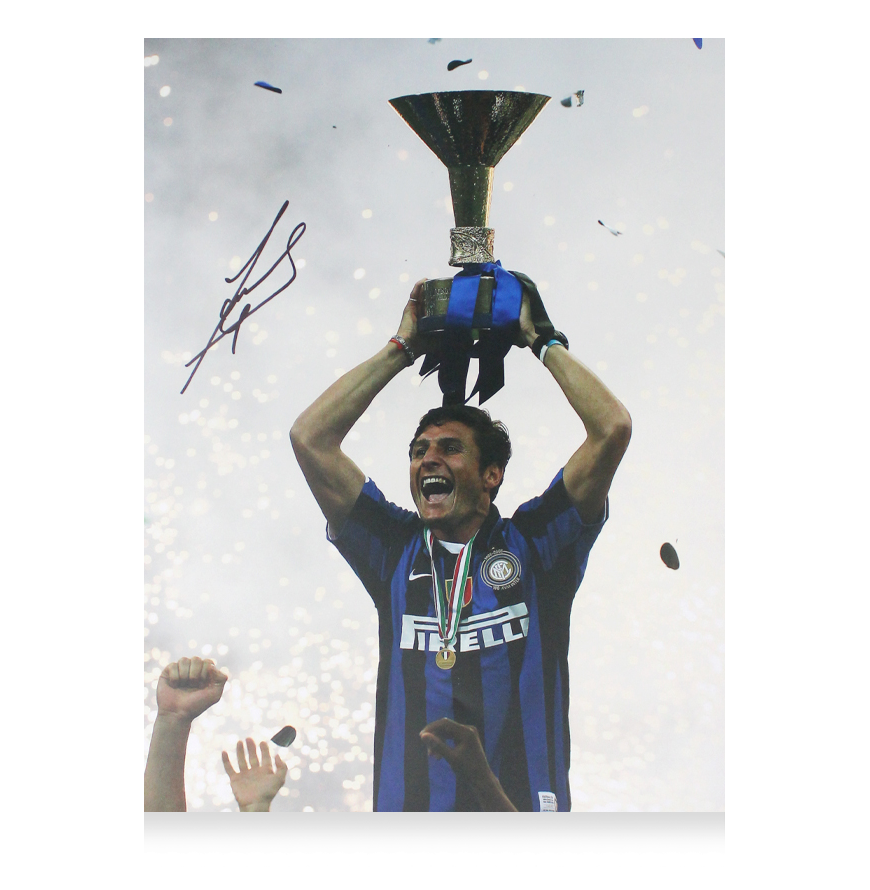 Inter Javier Zanetti Foto Scudetto Italy Autografata Inter Photo Autographed Signed Icons Autographed Zanetti Inter Italy Scudetto ICONS