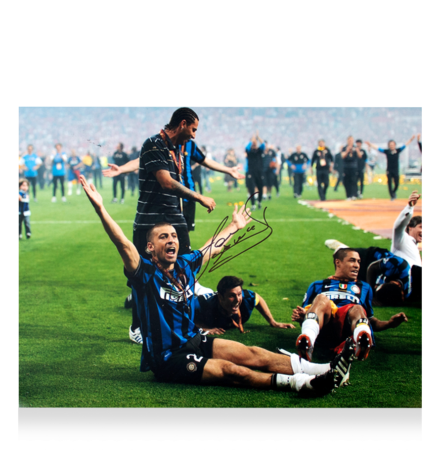 Inter Walter Samuel Foto Champions League  2010 Madrid Autografata Inter Photo Autographed Signed Icons Autographed Samuel Inter Final Champions League 2010  ICONS
