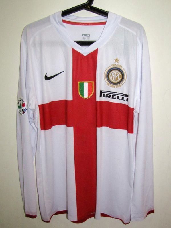Inter Centenary  Away Long Sleeves 2007 2008 Jersey Match Worn Replica VERSIONE WORN ISSUE